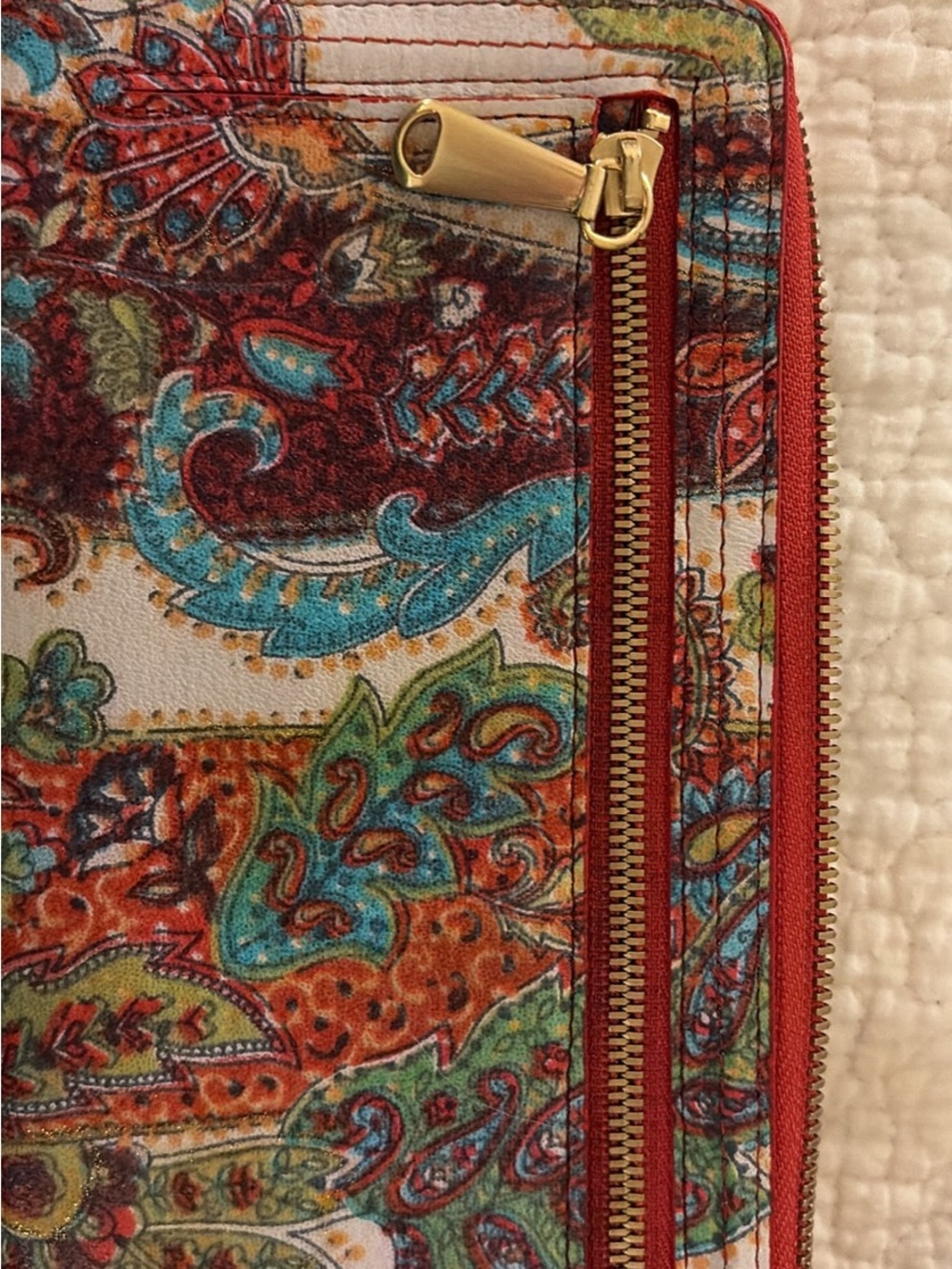 HOBO Orange Zip Pouch with Branded Leather Patch - Picture 3 of 6